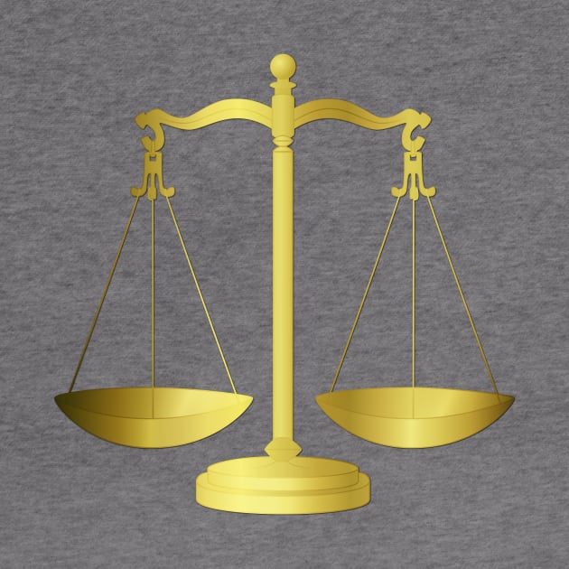 Gold Scales of Justice on White Keeping Law and Order by podartist